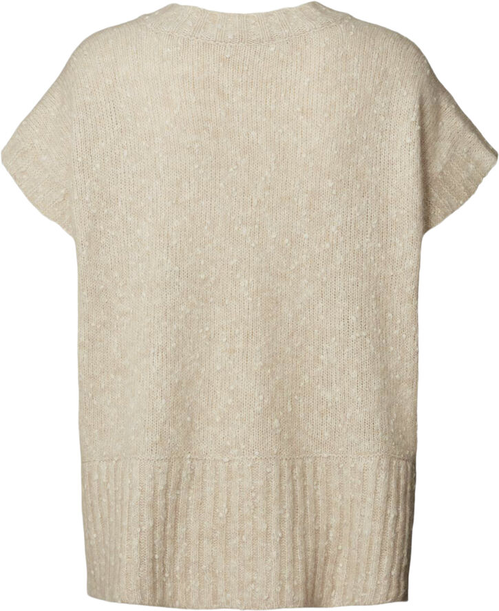 Rabens Saloner Freckled knit tunic vest - Minte Beige