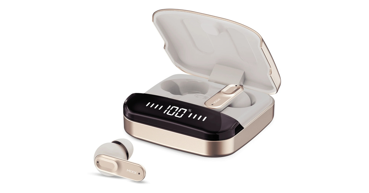 MIXXStreamBuds Ultra Mini True Wireless Earbuds  headset  (Champagne)