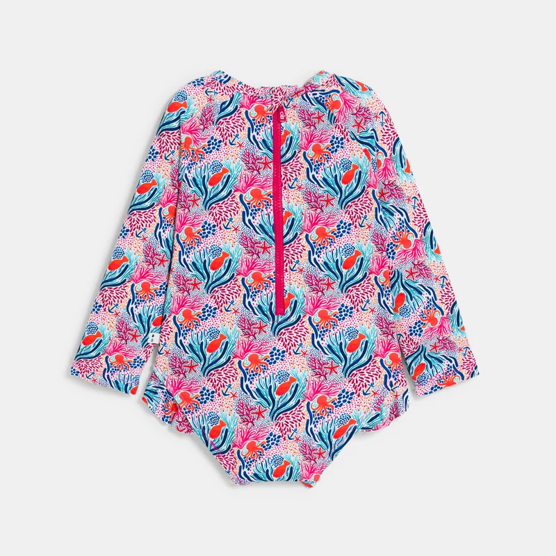 Combinaison anti UV poissons bébé fille Gris ou noir