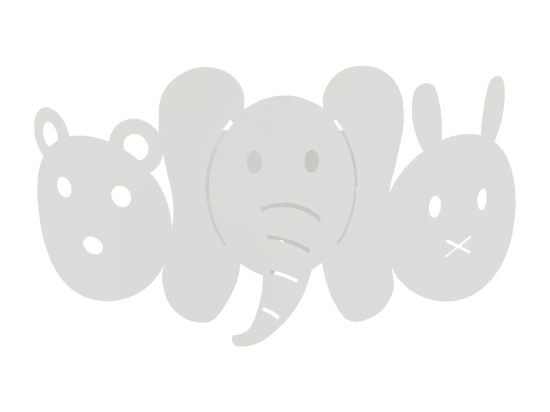 Applique enfant métal elephant gris 12 cm.
