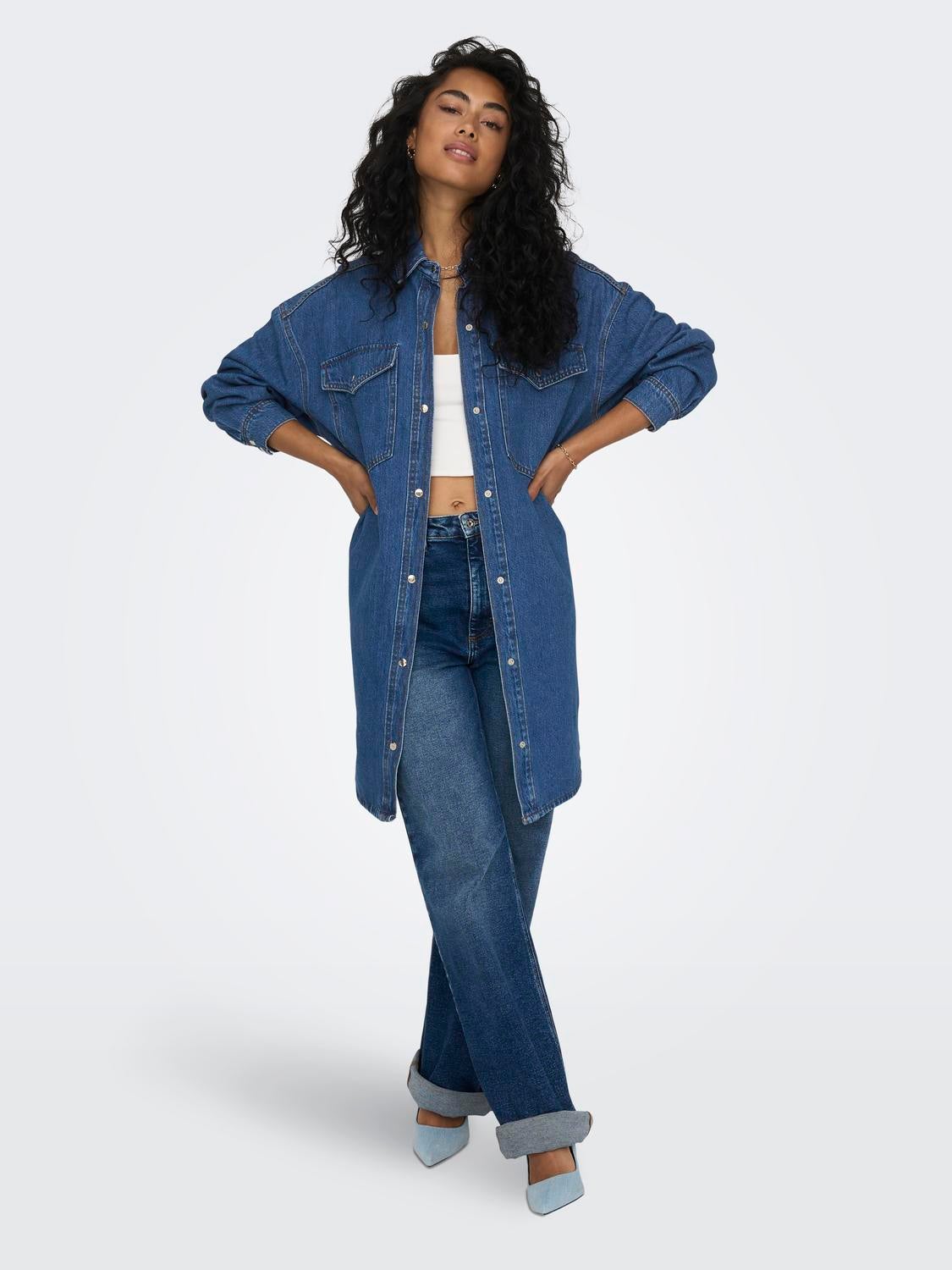ONLFLOYD Jeanshemd Medium Blue Denim