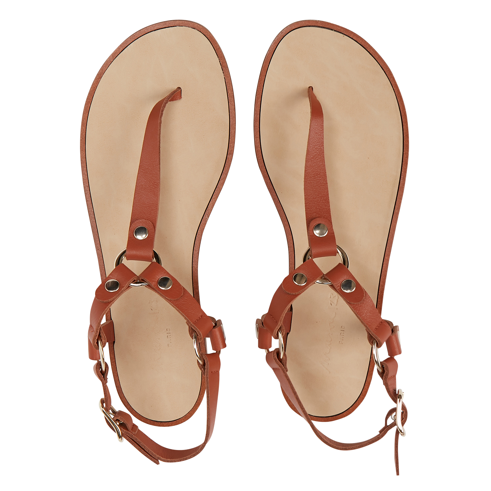 JUSTIN - Sandales ouvertes en cuir | Beige