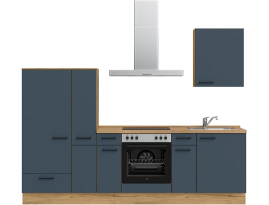 CONCEPT1 - Pack Cuisine Carena 270cm L3 Gauche Bleu fjord ultra-mat
