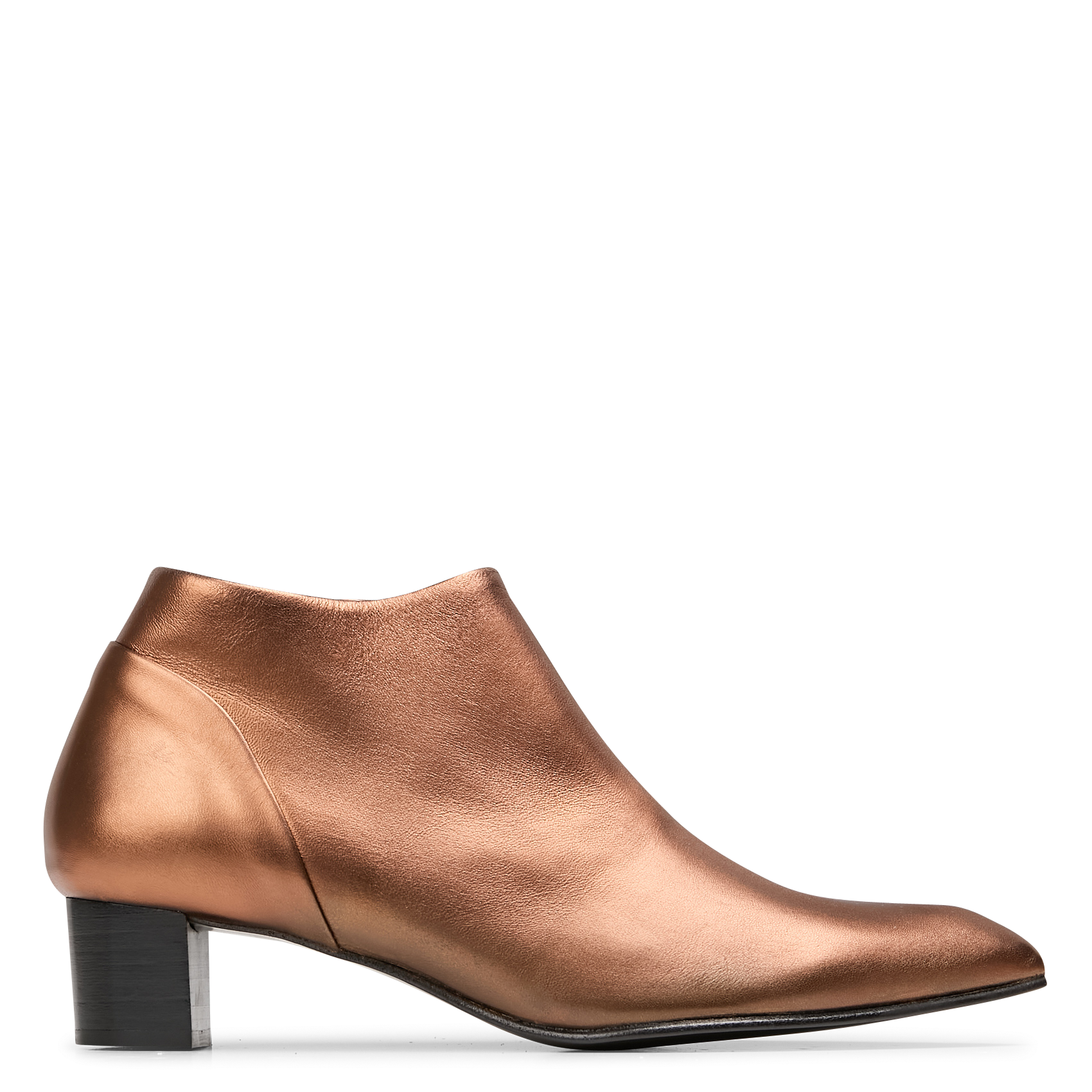 Boots en cuir métallisé| Marron