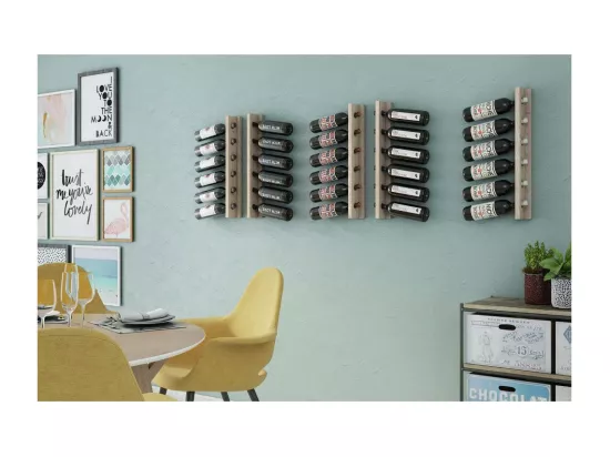 Support bouteilles mural en bois 6 bouteilles