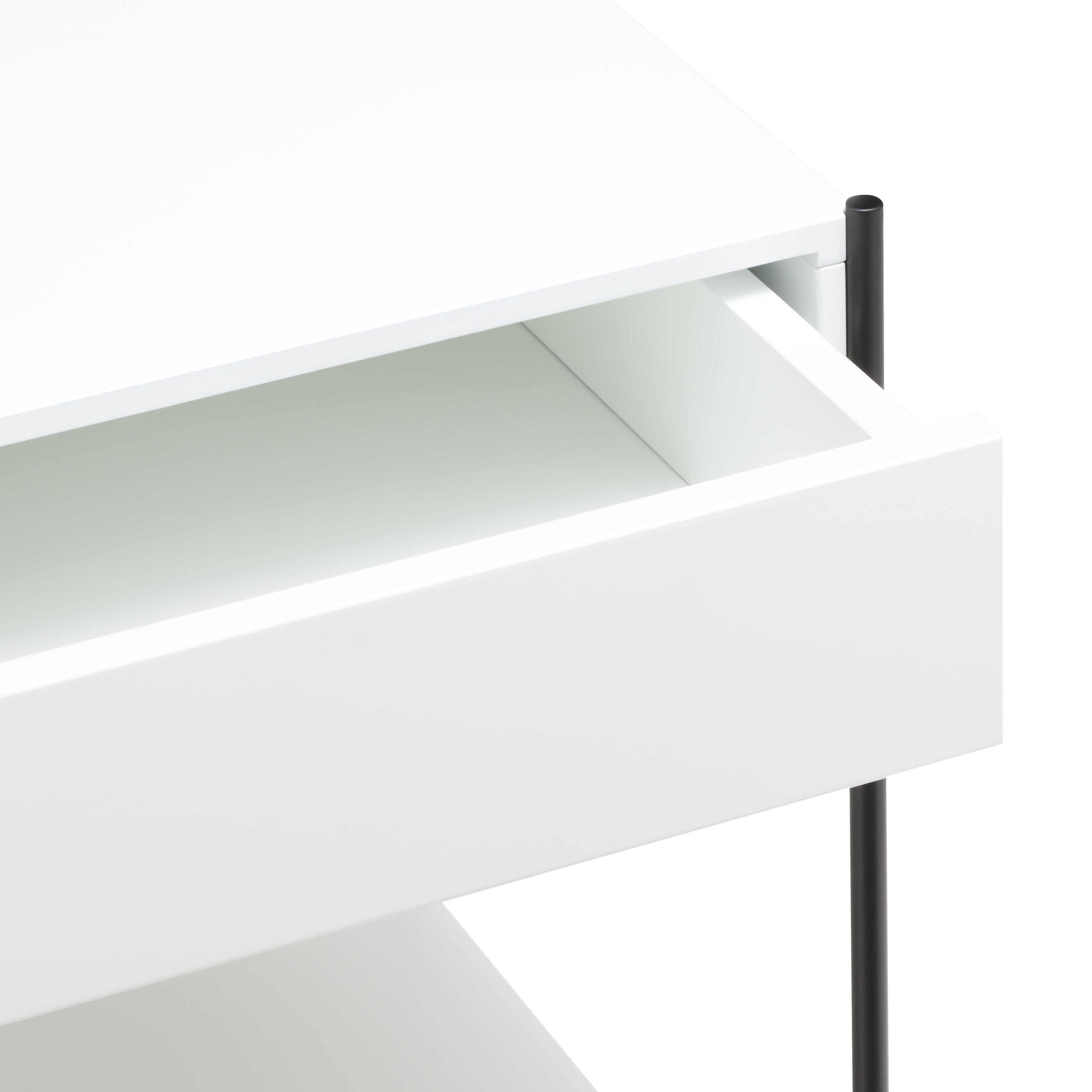 MALA Nachttisch - Weiss / B: 40.0 cm x T: 40.0 cm x H: 43.0 cm