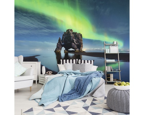 Vliesbehang 12652V4 Groen Noorderlicht 2-delige set 254 x 184 cm