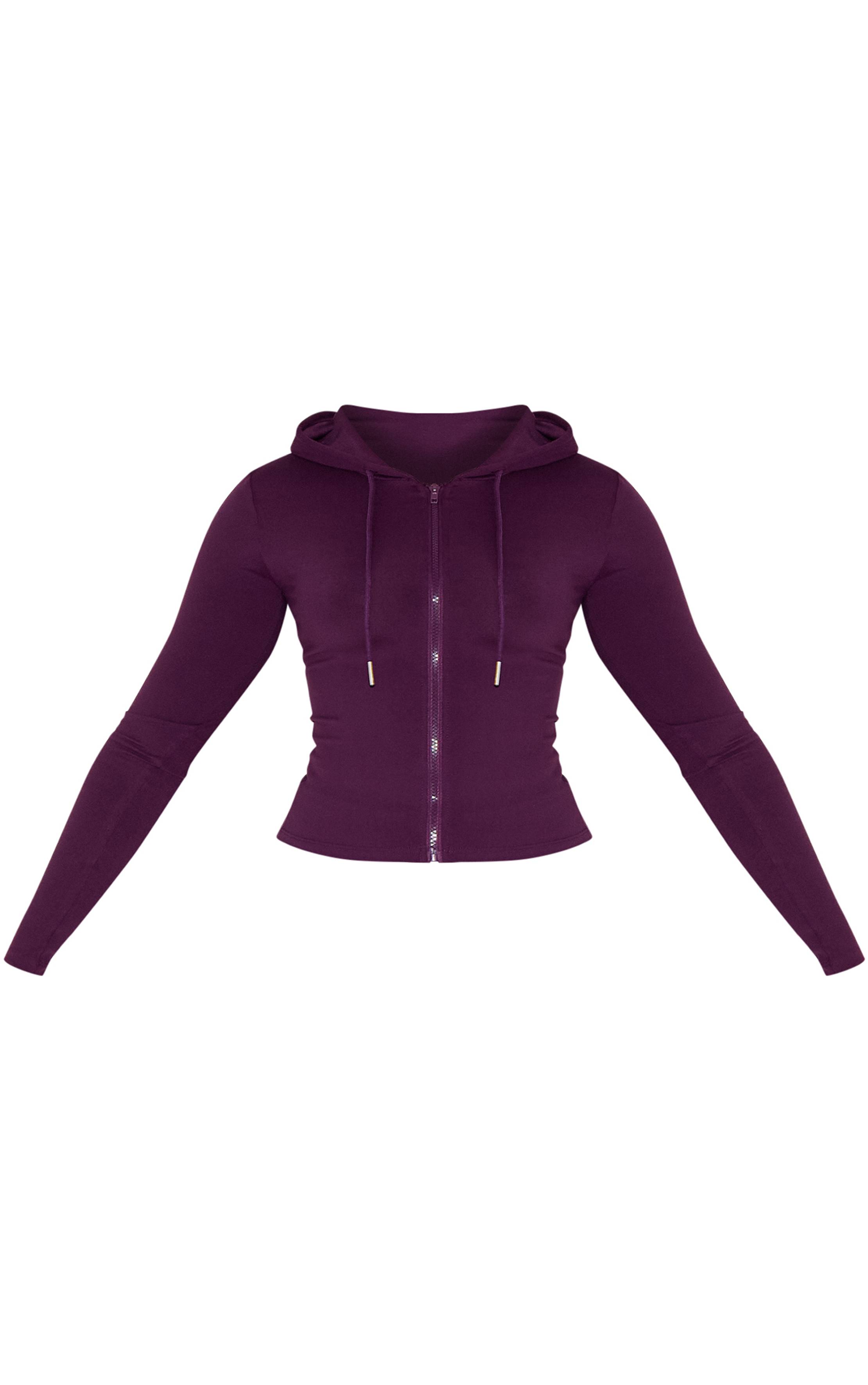 Prune Sweat À Casynthétiqueche Zippé Sculpté Shape