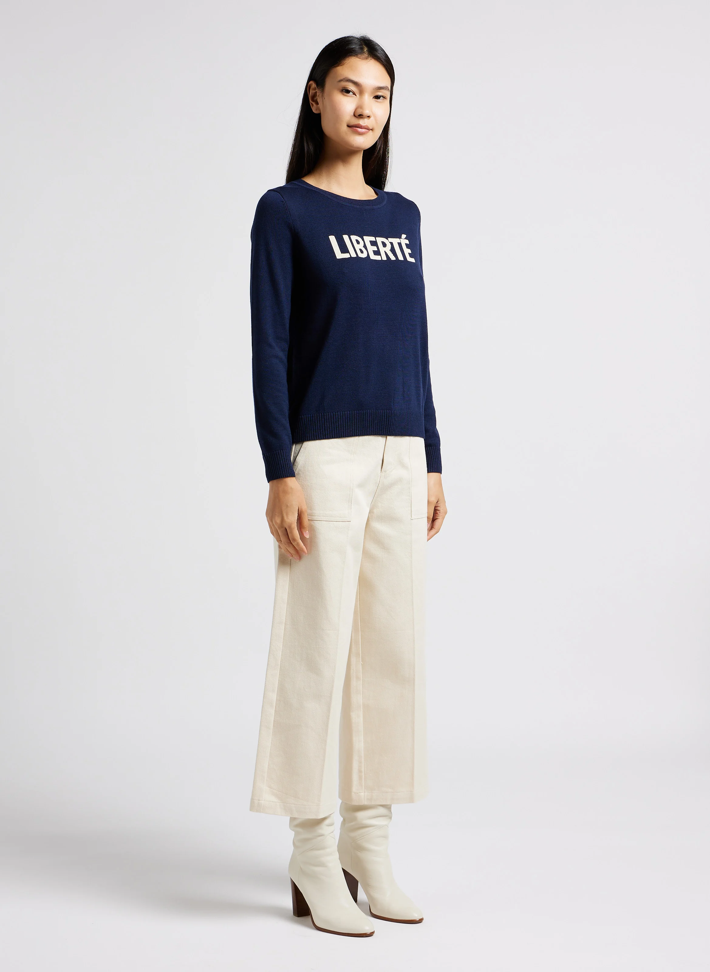 LEOPOLD - Pantacourt taille mi-haute en coton | Beige