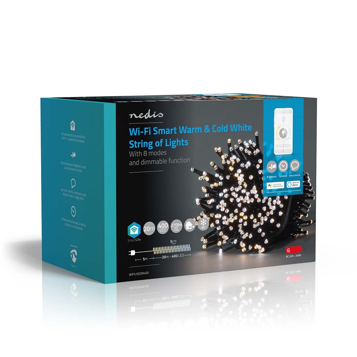 Nedis SmartLife Decoratieve LED iOS/Android 400 LED's warm/koel wit