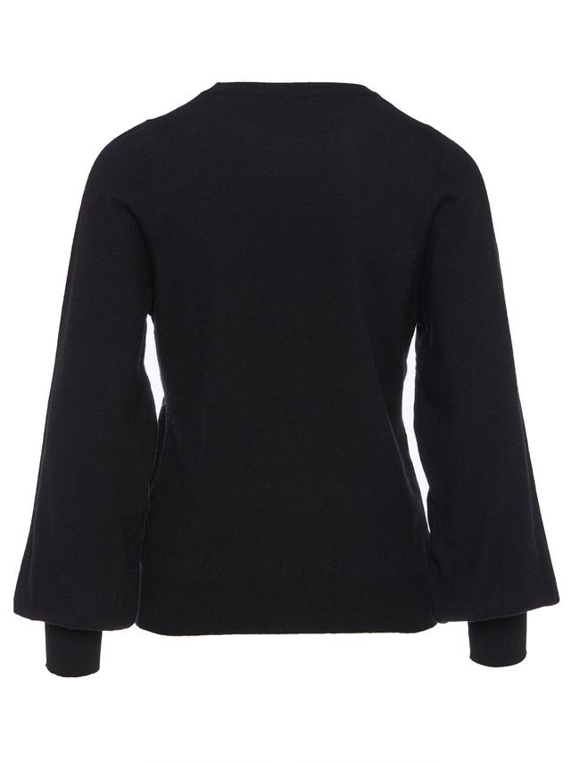 Pullover mit abstraktem Goldfolienprint