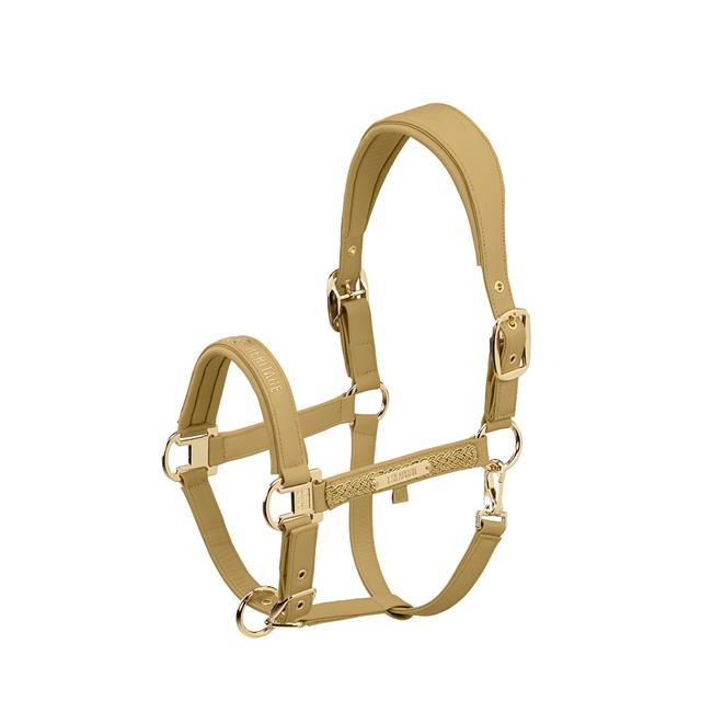 Halster Eskadron Heritage Faux Leather Double Pin Donkergeel