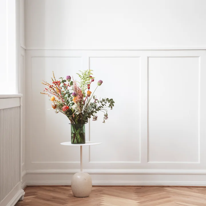 &Tradition - Lato Beistelltisch oval 40 x 50 cm, H 45 cm, Eiche / Crema Diva Marmor