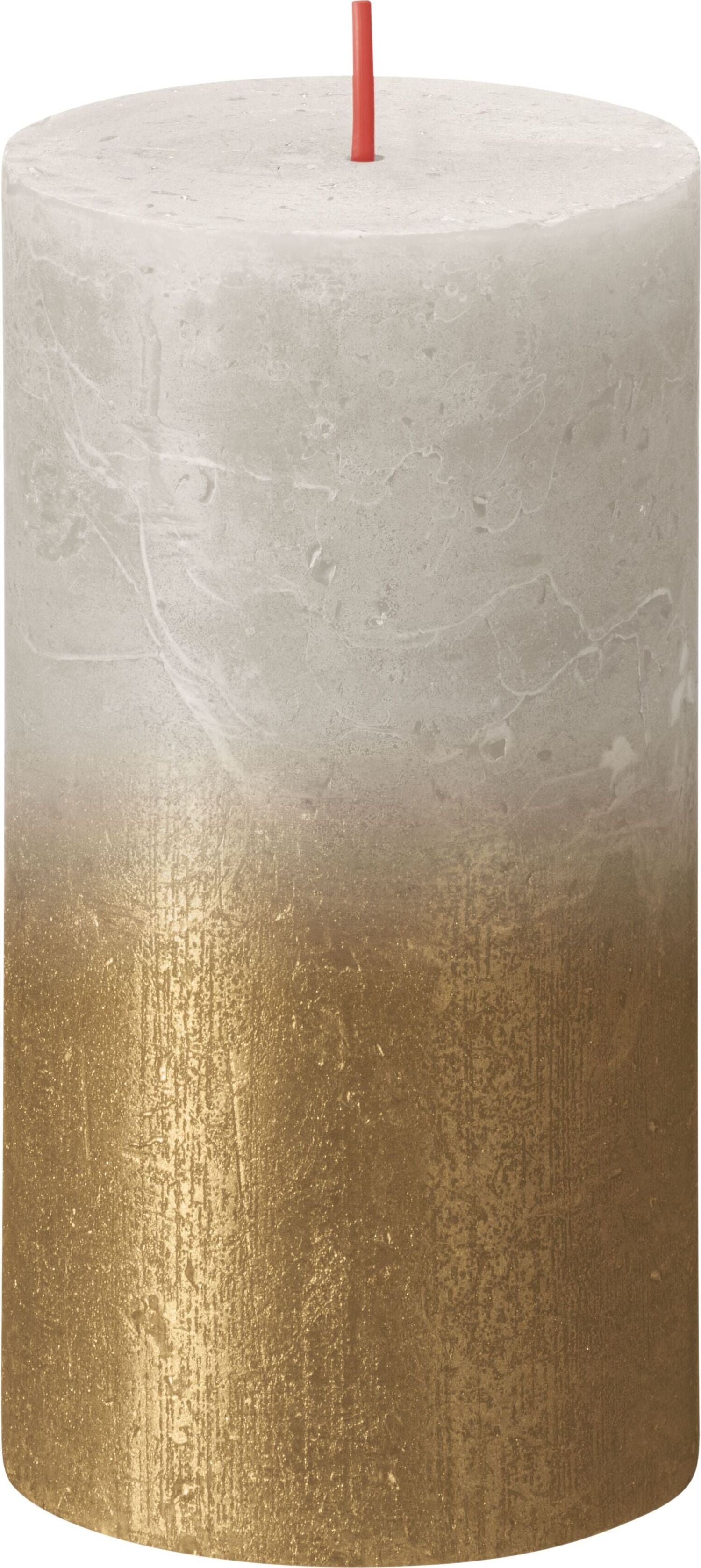 Bolsius stompkaars Rustiek Sunset goud / grijs 60 uur D 6,8 H 13 cm