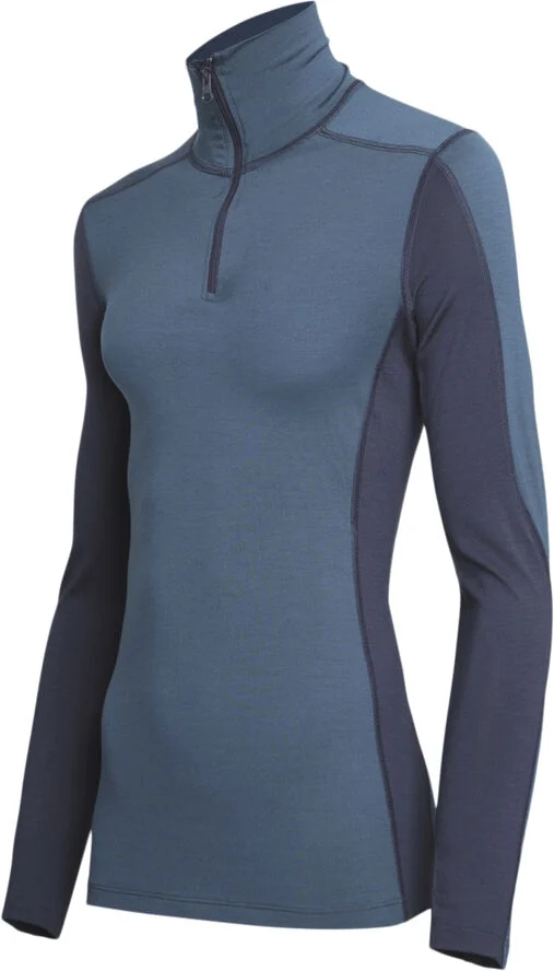 Asivik Asivik Explorer Merinould Zip Neck, dame Blå