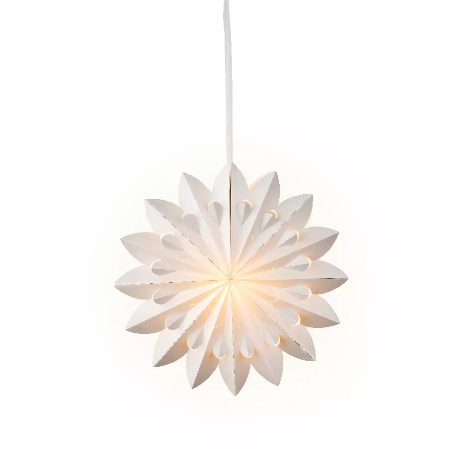 Suspension lumineuse papier LED (D60 cm) Origami Floralia Gris