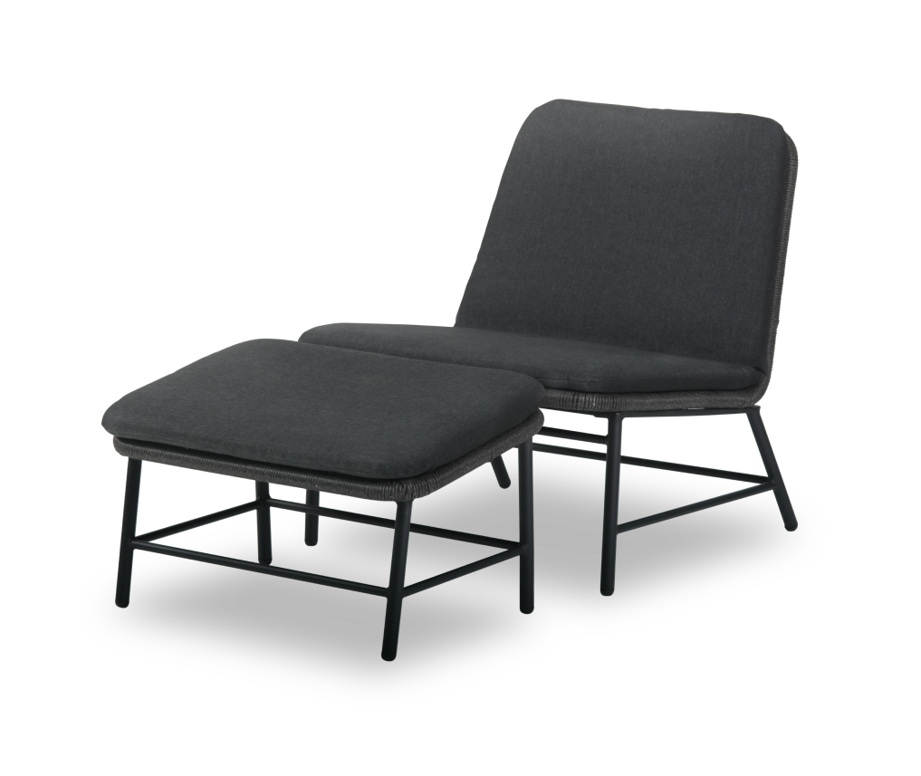 Chill-Dept. Sunbury relaxstoel met voetenbank - Black Pearl
