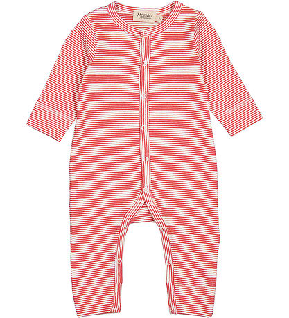MarMar Strampler - Rib - Modal - Rukana - Rot Stripe