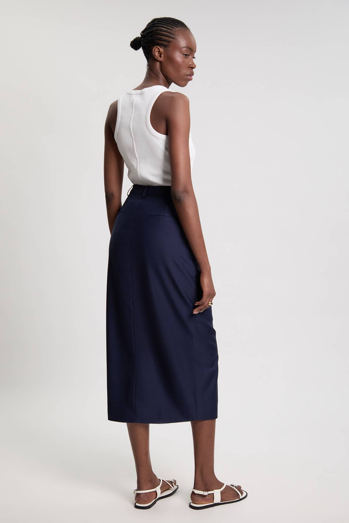 KarenMillen Jupe Crayon Midi Ajustée En Satin Petite