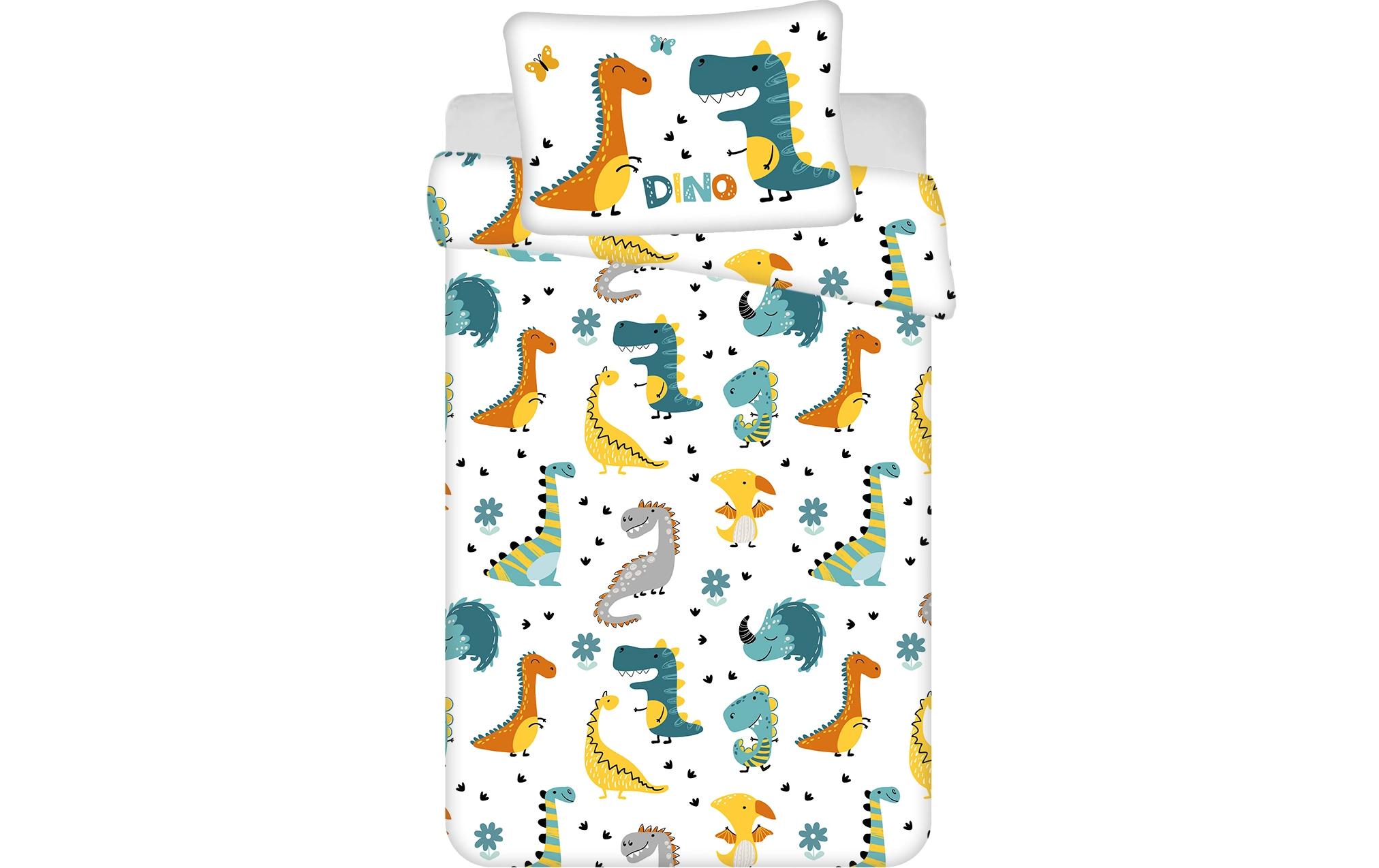 Kinderbettwäsche Dino world 100 x 135 cm + 40 x 60 cmBettwäscheset für ein kleineres Kinderbett