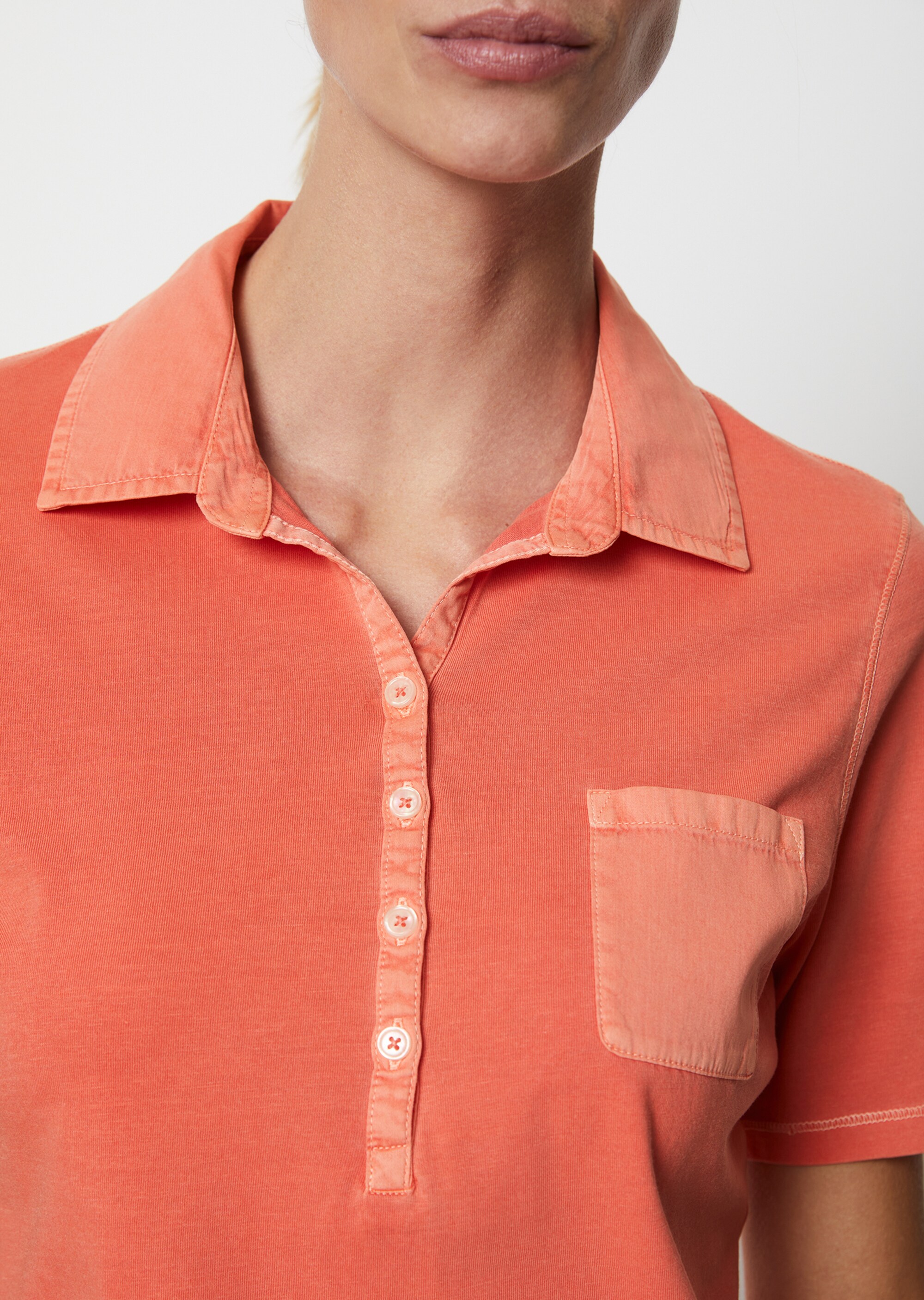 Kurzarm Poloshirt regularmit Material-Mix-Details