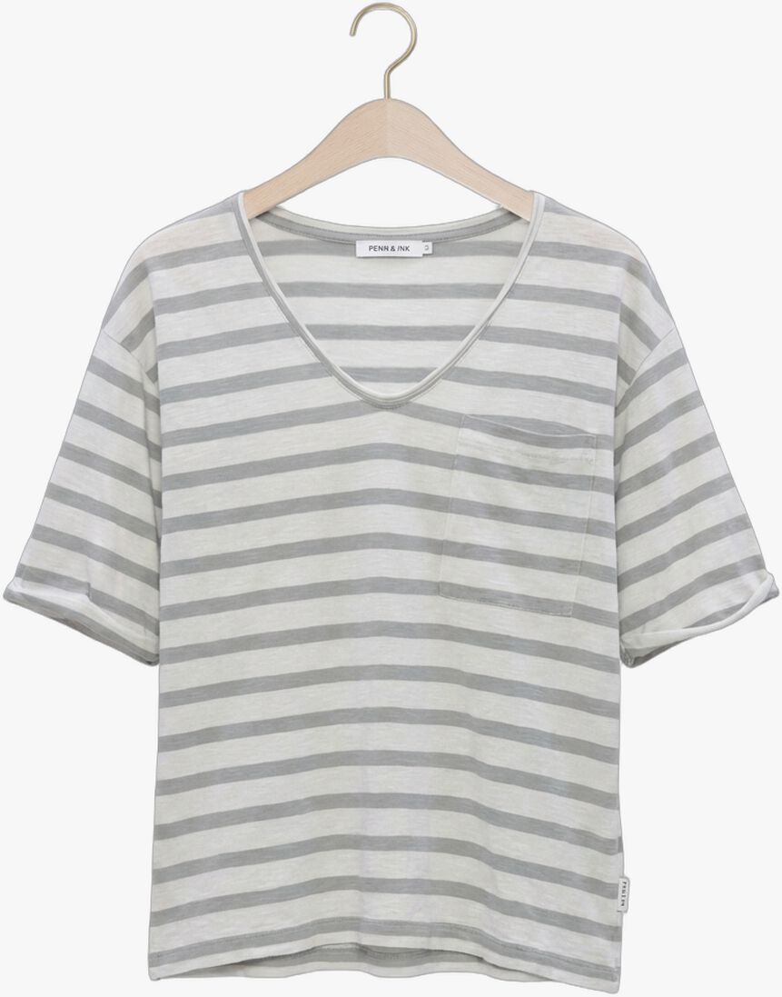 beige penn & ink top t-shirt stripe