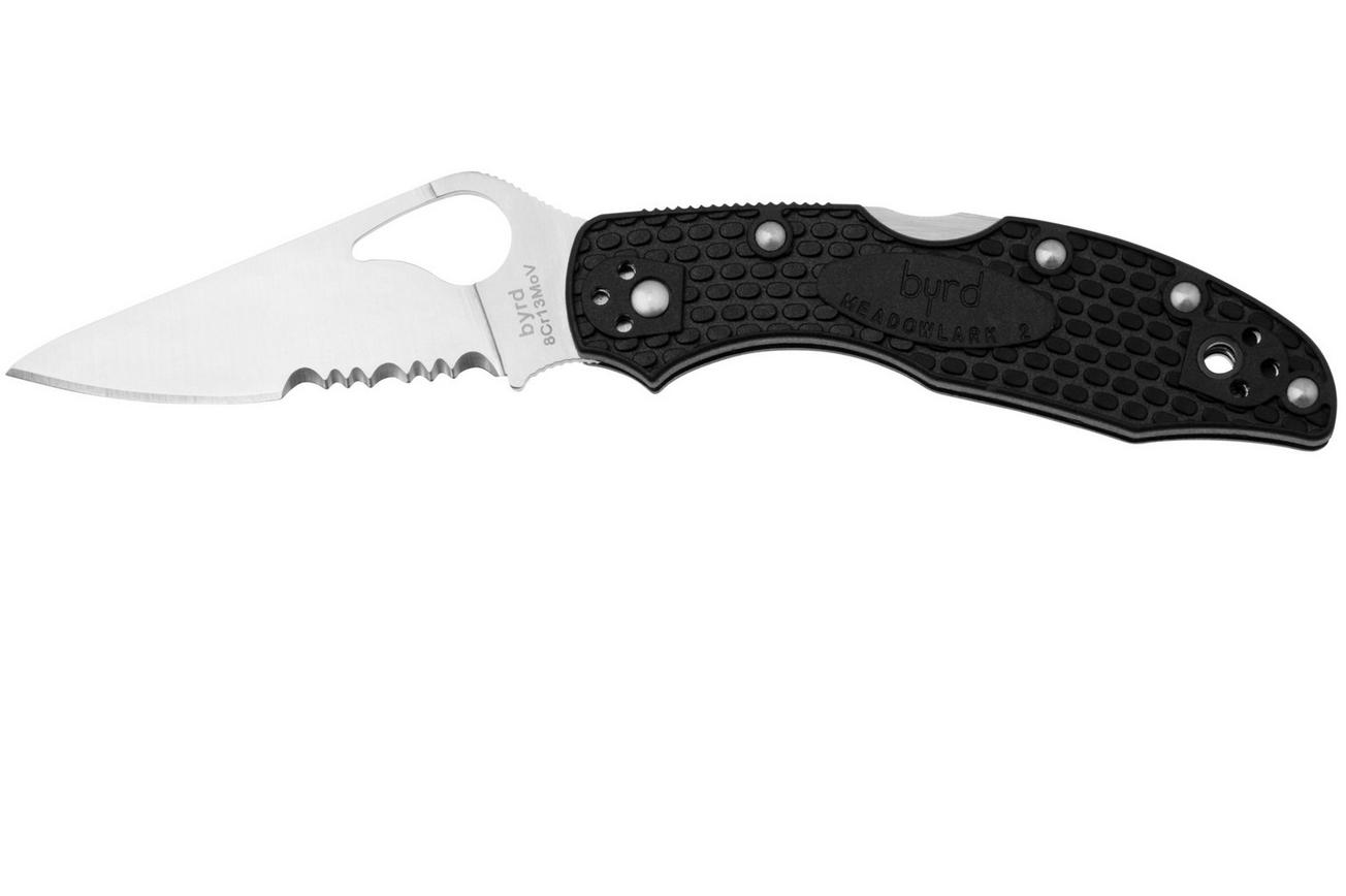 Spyderco Byrd Meadowlark 2 BY04PSBK2 partly serrated zakmes