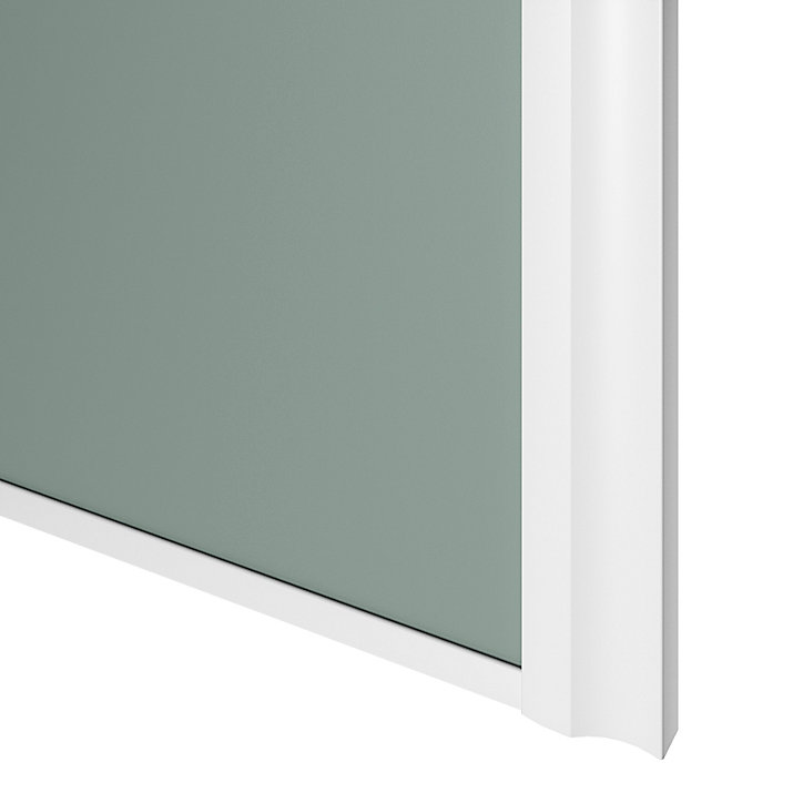 Porte de placard coulissante atelier vert de gris profil blanc GoodHome Arius H. 248,5 x L. 61.2 cm + amortisseurs