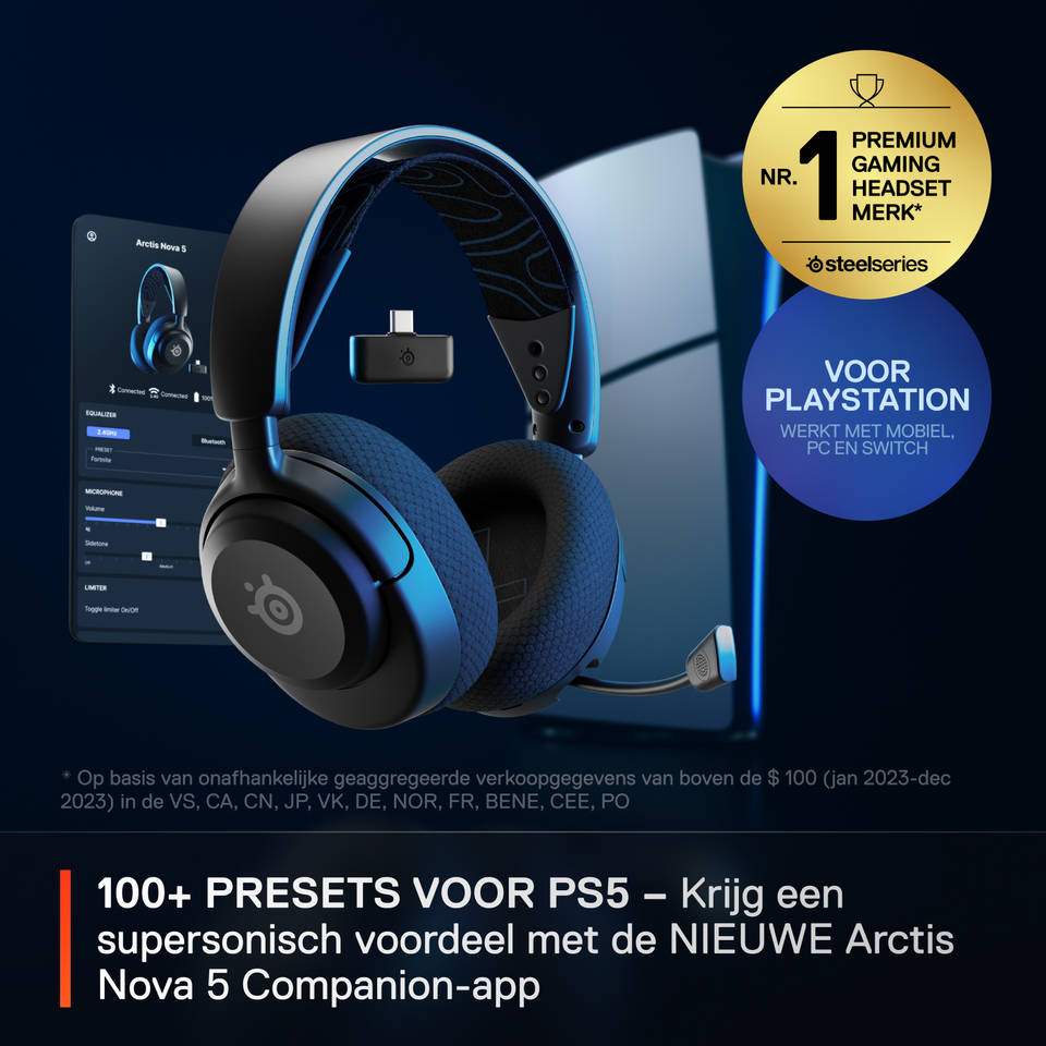 SteelSeries Arctis Nova 5P draadloze gaming headset - zwart