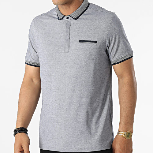 Polo A Manches Courtes 569 Bleu Marine Chiné