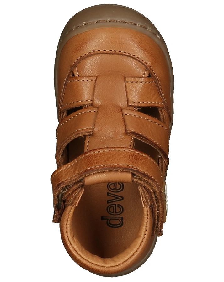Lauflernsandalen NOHR mit Zehenschutz in cognac