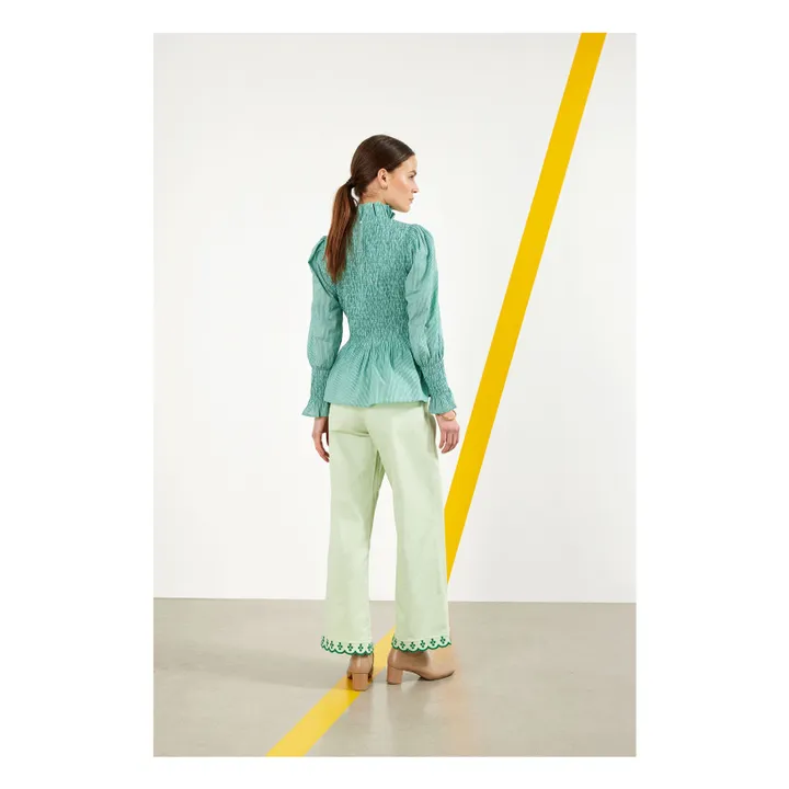 Maria de la Orden Blouse Aleria Rayures | Vert