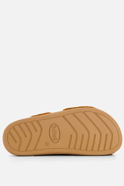 Scholl Pantoffels cognac Imitatiebont
