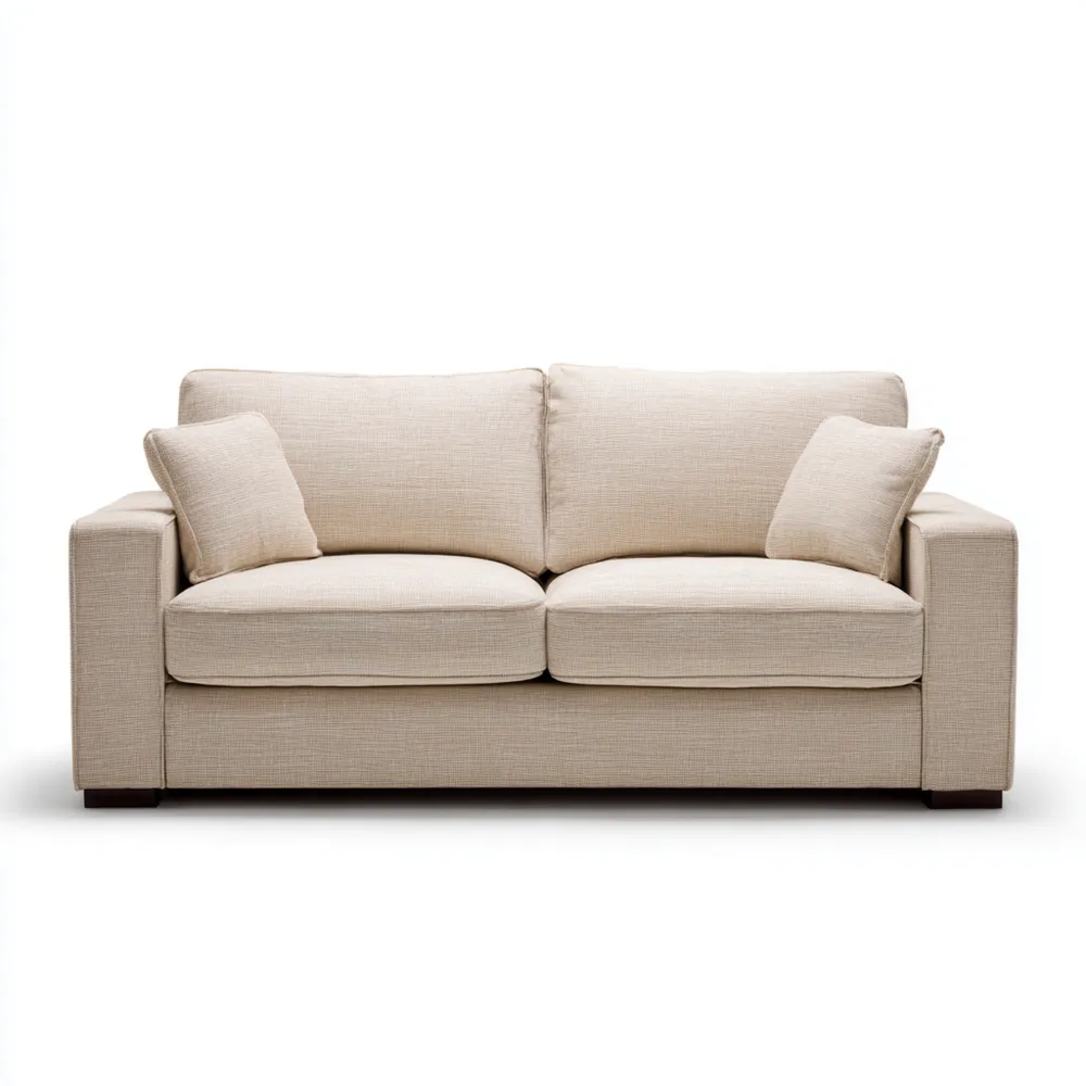2-Sitzer-Sofa – Leinenstoff – 180x90x85 cm – Beige – Modernes Design