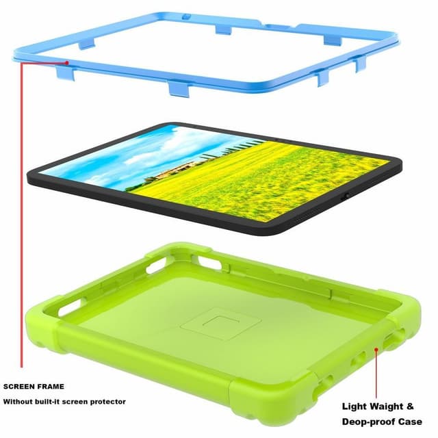 Til iPad 10.9 (2022) 360-graders rotationsstativ-tabletcover Anti-faldbeskyttelse