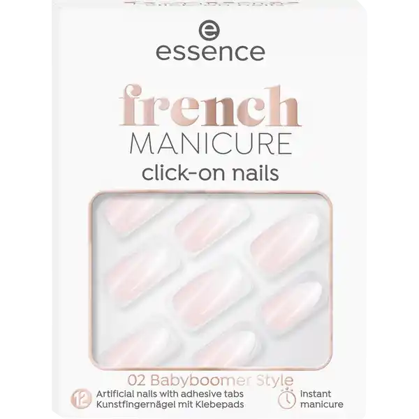 french Manicure click-on nails 02 Babyboomer Style