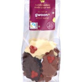 Gwoon hulstblaadjes melk-puur-wit 150 GRM
