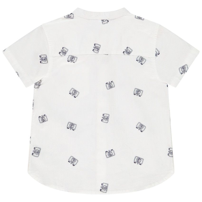 Chemise manches courtes col mao pour bébé garçon - Blanc