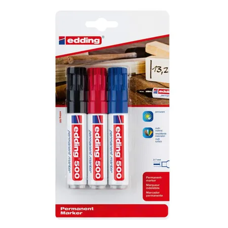 edding 500 Permanentmarker, 2-7mm, 3 Stück