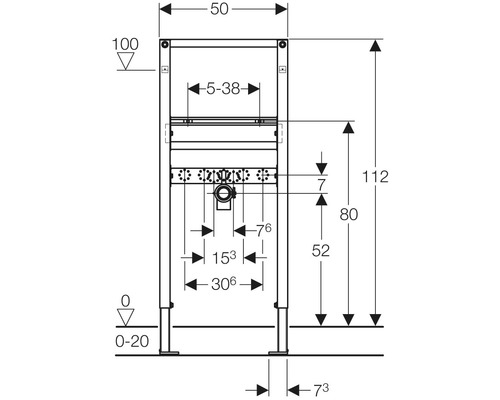 Geberit Duofix wandelement voor wastafel 111.430.00.1