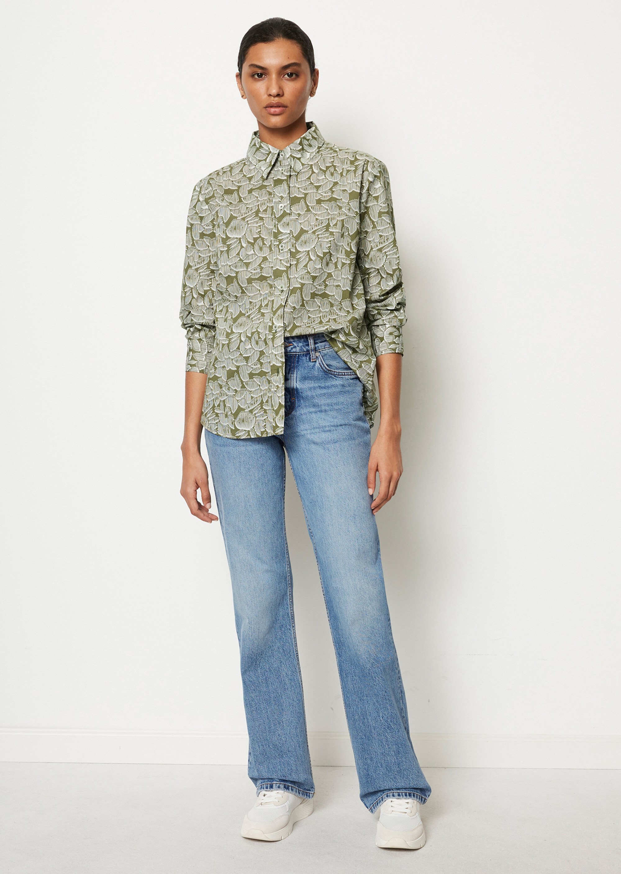 Bluse A-Shape aus Papertouch-Popeline