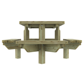 Outdoor Life Products picknicktafel Julia groen hout 120 x 120 cm