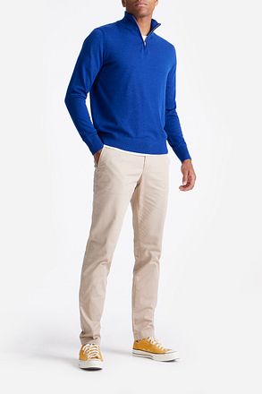 King Essentials The Michael Half Zip Pull Merino Royal Blauw KM111030003-B046T kopen