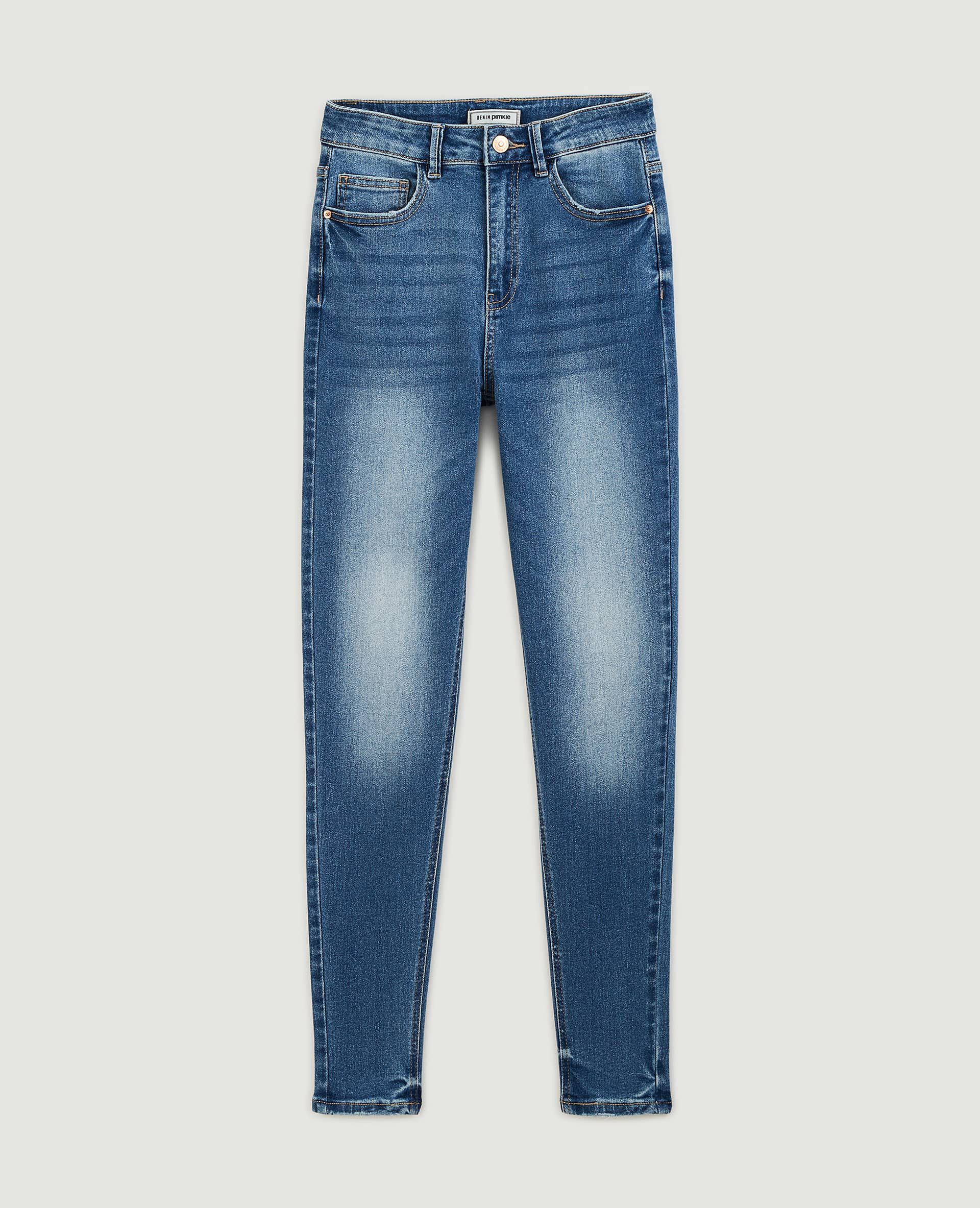 Jean skinny taille haute - Bleu