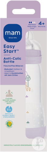 Mam Biberon Easy Start Anti-Colique Pure 320ml Mat Lilas 1 Pièce