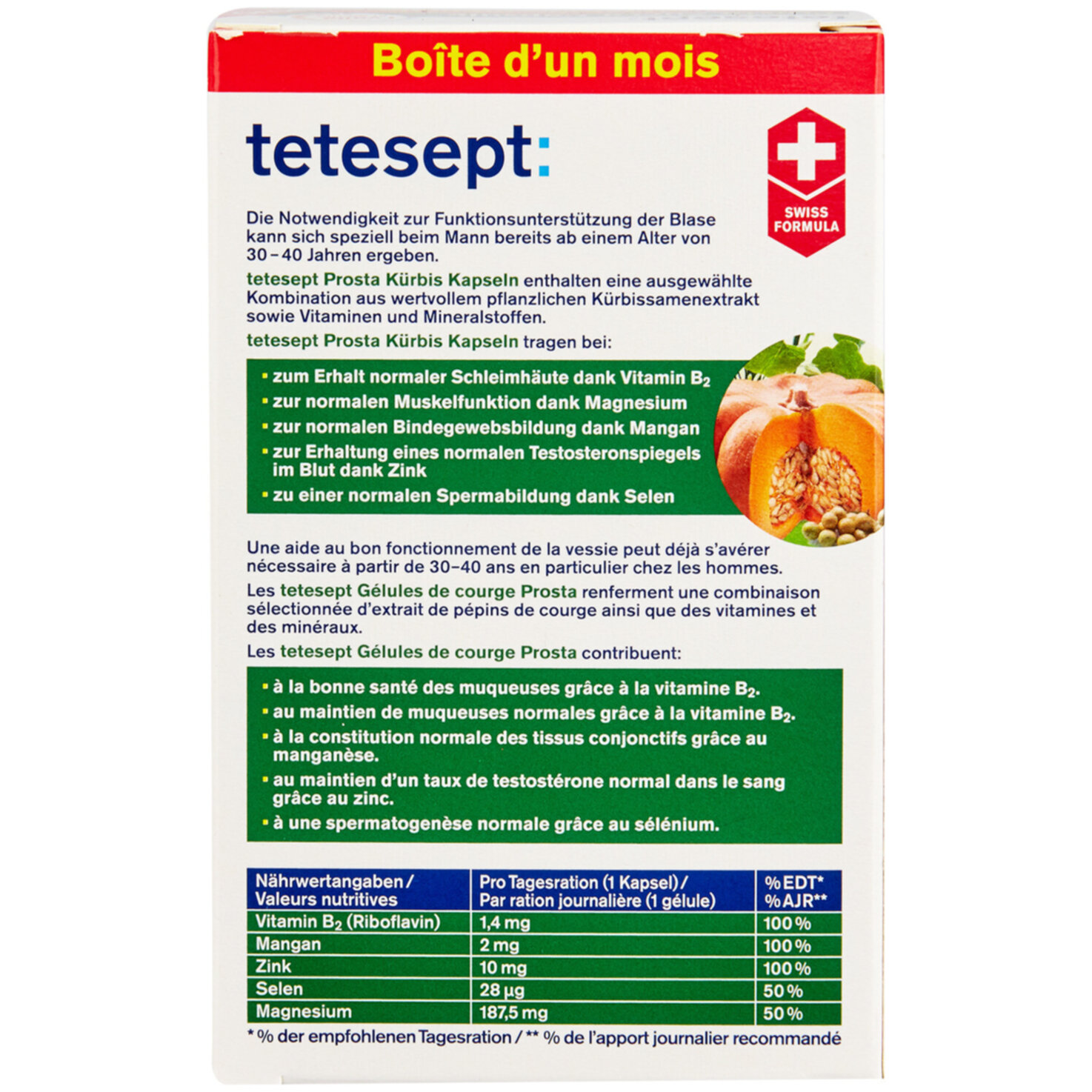 tetesept Prosta Kürbis Kapseln 32 Stück