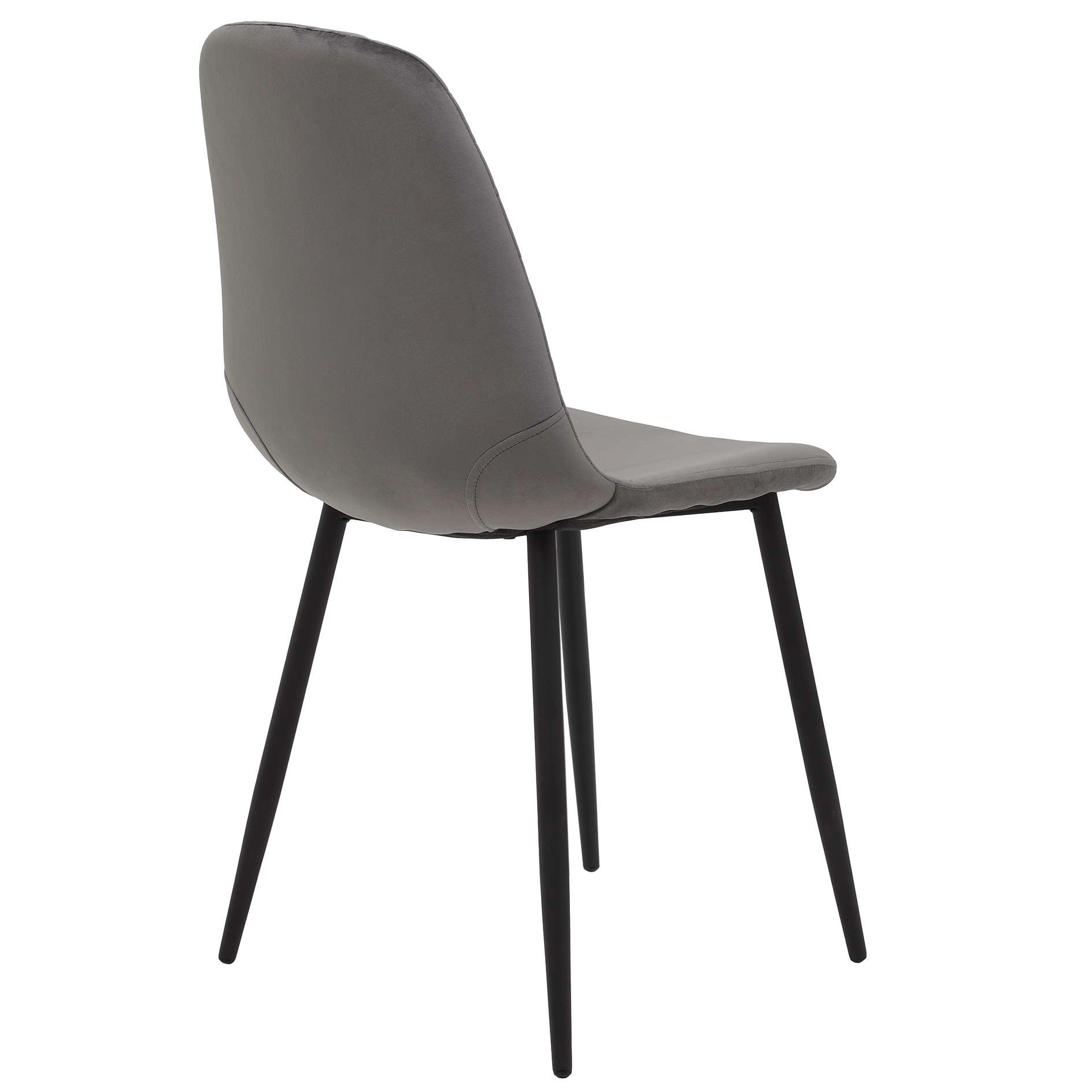 2er-Set Polsterstühle - grau-schwarz - Samtvelours