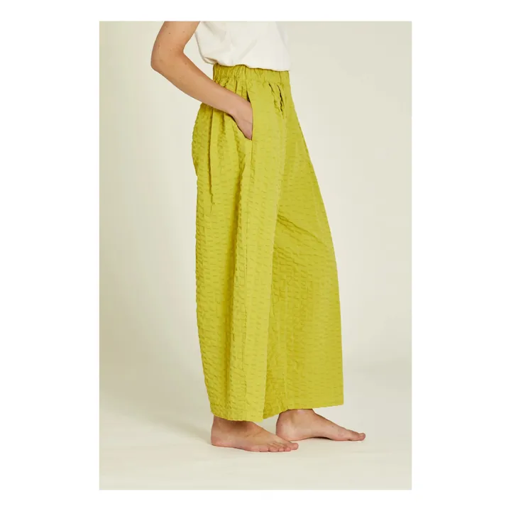 Black Crane Pantalon Large Seersucker | Curcuma