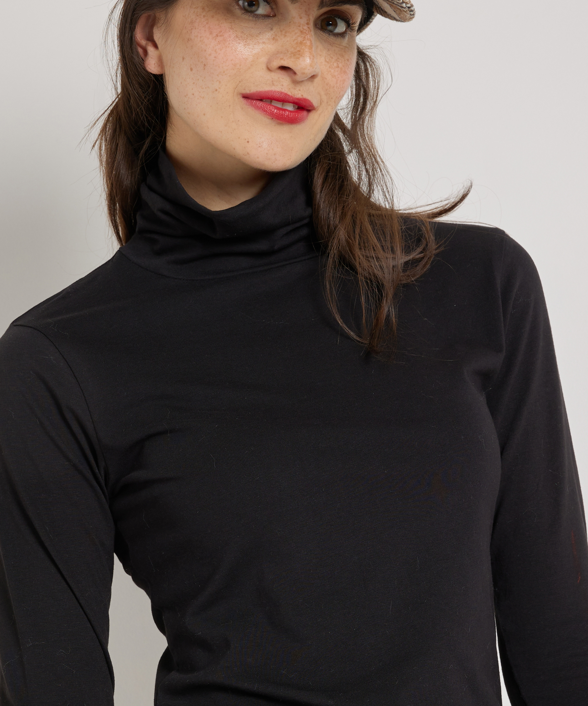 basic top lange mouw met col