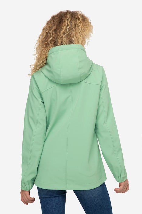 Softshell-Jacke, wasserabweisend, Fleece-Innenseite, Kapuze, 2-Wege-Zipper, fällt kleiner aus